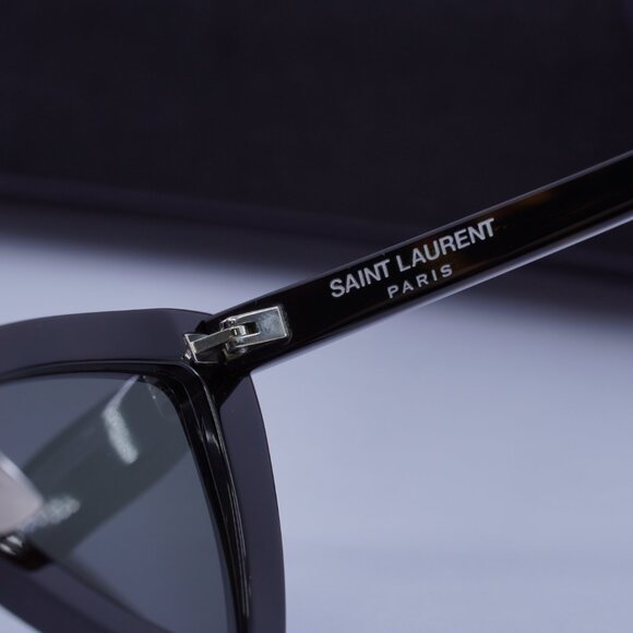 Saint Laurent SL207 JERRY 006 Cat Eye Sunglasses - Dark Havana/Grey - Picture 8 of 10